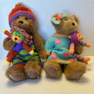 SOLD Boyds Bear Toddler Boy and Girl Bear holding toys